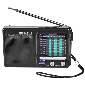 AM/FM/SW Radio Portabil Operat pentru Interior, Exterior si de Urgenta Utilizare Radio cu Difuzor & Jack pentru Căști,Negru